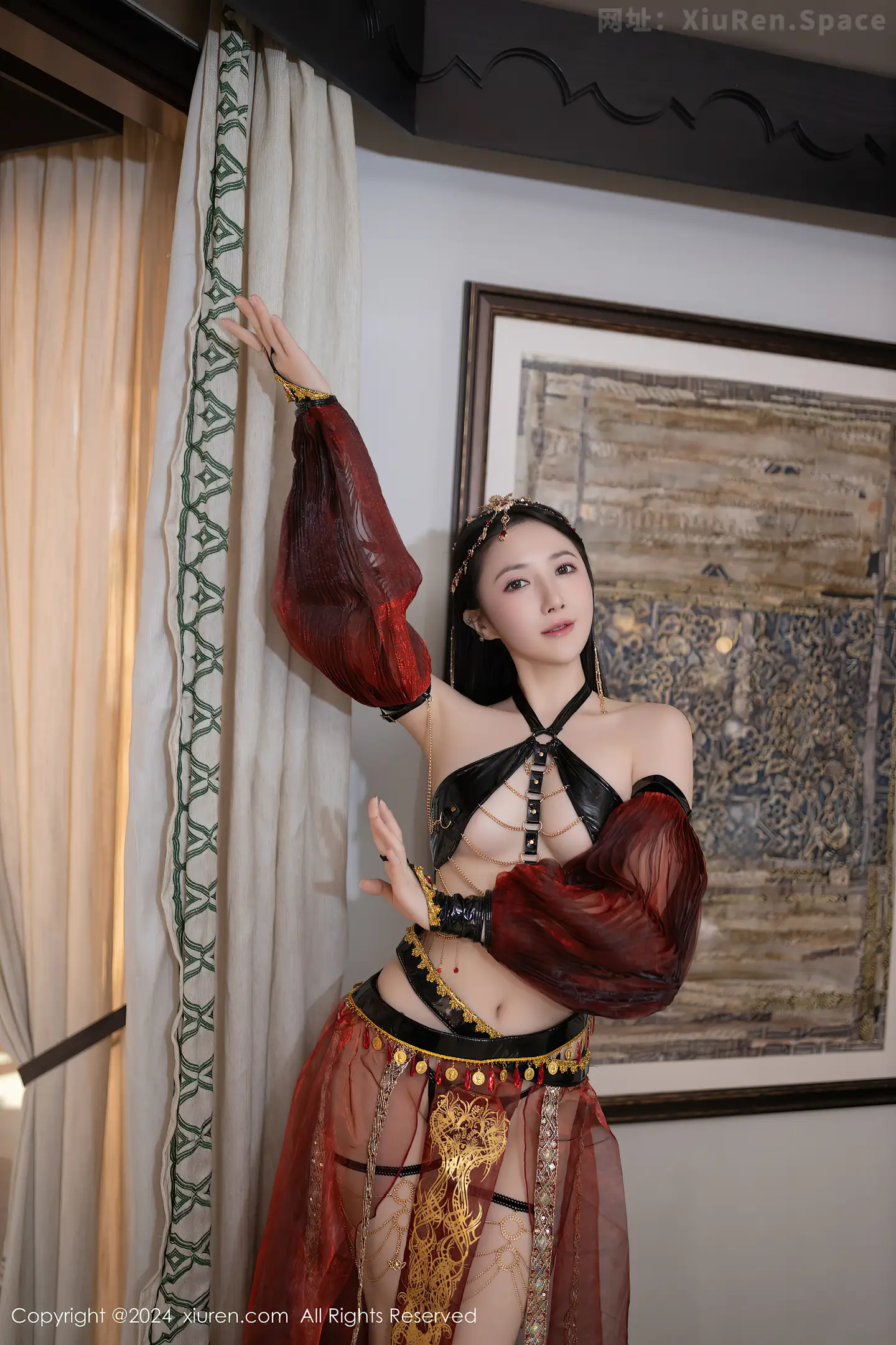 图片[2]-[XiuRen秀人网]VOL.8778 模特鱼子酱Fish性感舞娘薄纱露黑色情趣内衣秀完美身材诱惑写真80P-秀人网官方网站